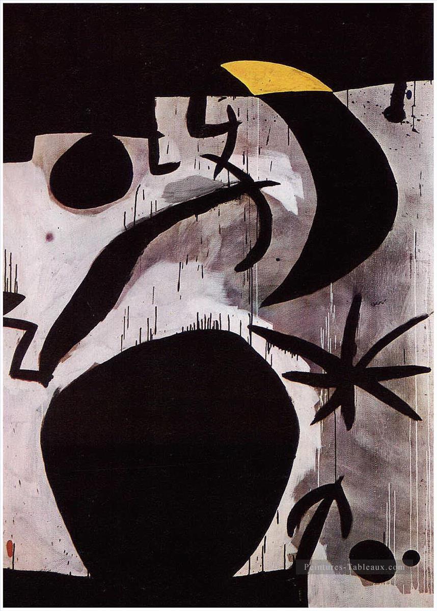 Femme et oiseaux dans la nuit 2 Joan Miro Peintures à l'huile